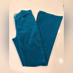 L'AGENCE Teal Straight Leg Corduroy Pants